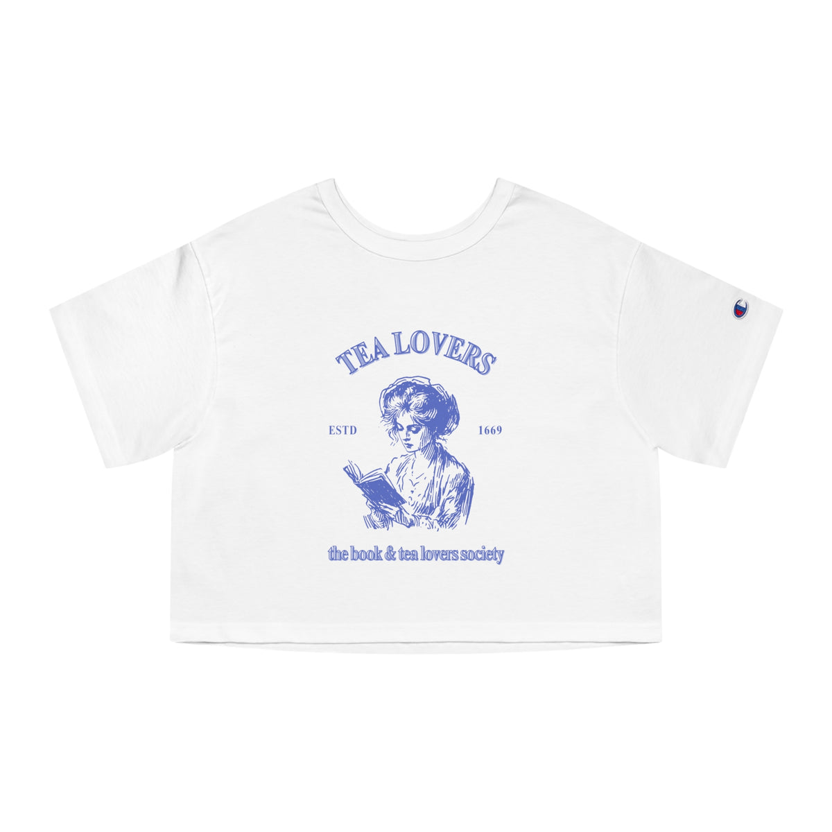 Vintage Vibes Cropped T-Shirt for Book & Tea Lovers