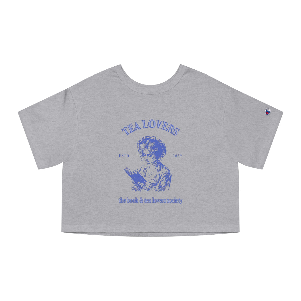 Vintage Vibes Cropped T-Shirt for Book & Tea Lovers