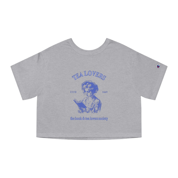Vintage Vibes Cropped T-Shirt for Book & Tea Lovers